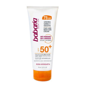 کرم ضد آفتاب باباریا مدل ‌ROSA MOSQUETA SPF50 مناسب برای انواع پوست بدون رنگ حجم 75 میلی‌ لیتر